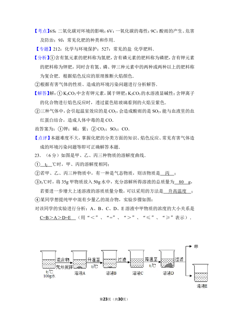 2012年上海市闸北区中考化学二模试卷_0122026上海中考一模二模真题试卷_2025-2012年_5.上海中考化学一模二模（12-24）_二模_2012年上海市中考化学二模试卷（17份）
