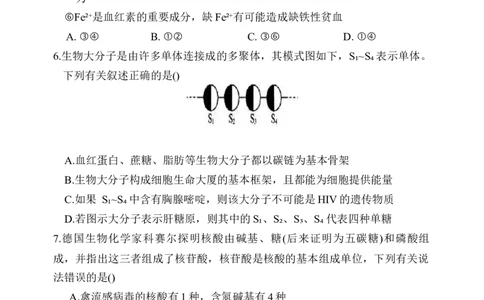 内蒙古赤峰第四中学2025-2026学年高一上学期12月期中生物试题_2025年12月高一试卷_251217内蒙古自治区赤峰第四中学2025-2026学年高一上学期12月月考