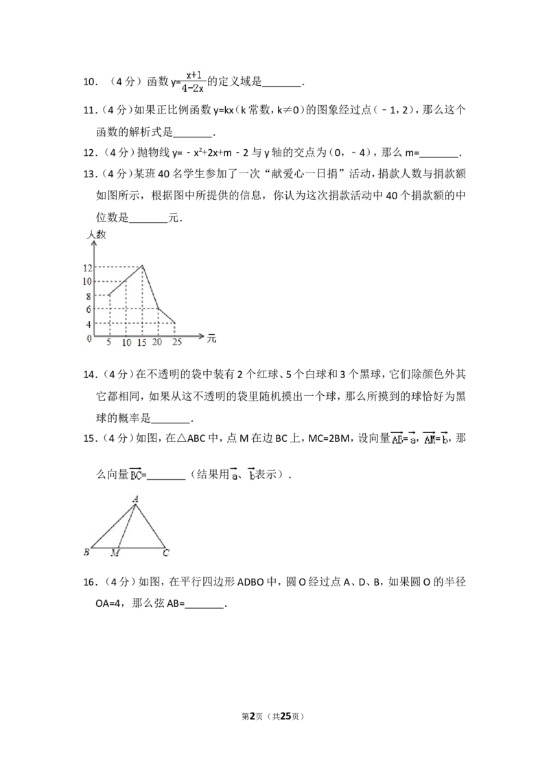 2015年上海市嘉定区中考数学二模试卷(1)_0122026上海中考一模二模真题试卷_2025-2012年_2.上海中考数学一模二模（12-24）_二模_2015年上海市中考数学二模试卷（17份）