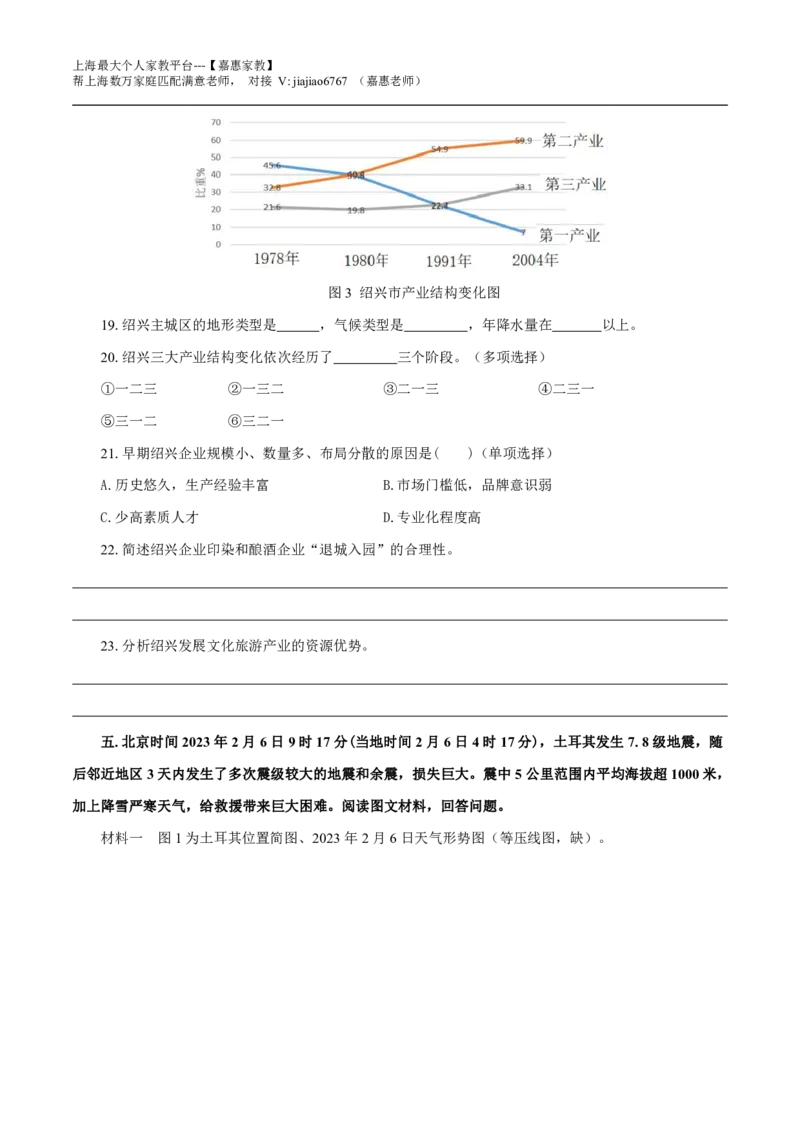 2023年上海市高中地理学业水平等级性考试真题卷（考试回忆+网路资料补充版）_0122026上海中考一模二模真题试卷_2026年上海一模_上海1500初中高中试卷_高中_高考真题