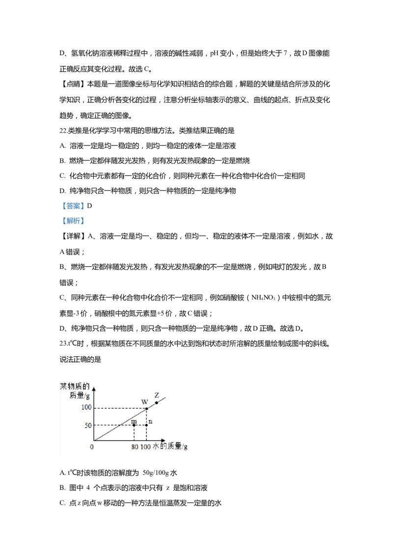 上海市杨浦区2020届九年级上学期期末(一模）质量调研化学试卷（word解析版）_0122026上海中考一模二模真题试卷_2025-2012年_5.上海中考化学一模二模（12-24）_一模