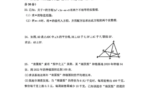 上海市徐汇区上海师范大学附属第三实验学校2023-2024学年八年级上学期期中数学试卷_0122026上海中考一模二模真题试卷_2026年上海一模_上海1500初中高中试卷_初中_八年级_上学期_2：期中