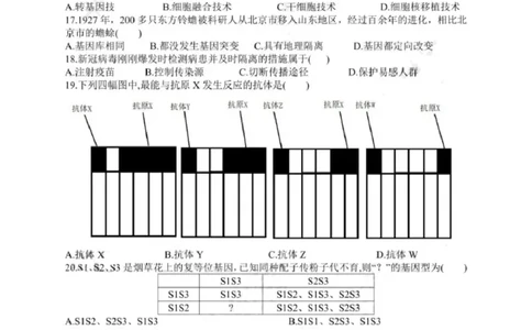 2020年上海市高考生物试题_0122026上海中考一模二模真题试卷_2026年上海一模_上海1500初中高中试卷_高中_高考真题_6.上海高考生物2023-2014