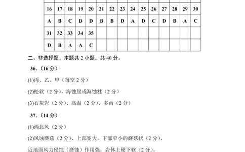 哈三中2025-2026学年度上学期高一学年期中考试地理答案_2025年11月高一试卷_251110河黑龙江省哈尔滨市第三中学校2025-2026学年高一上学期11月期中考试（全）