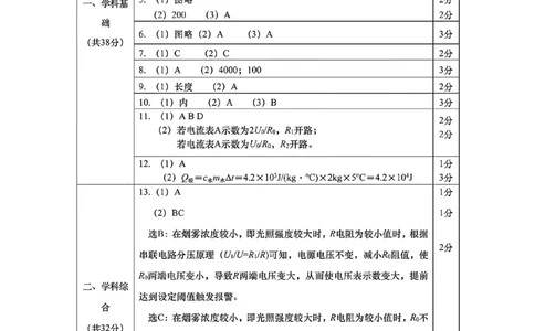 2026上海市奉贤区中考物理一模试卷参考答案_0122026上海中考一模二模真题试卷_2026年上海一模_上海1500初中高中试卷_奉贤区