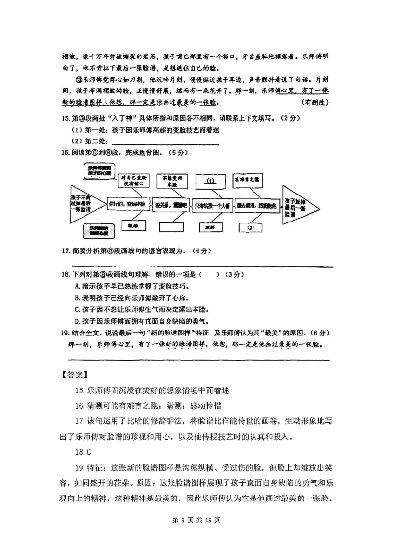 2025松江一模语文参考答案_0122026上海中考一模二模真题试卷_2025-2012年_6.2025年上海一模_分科目整理（试卷及答案）英语听力音频在这里_语文_答案