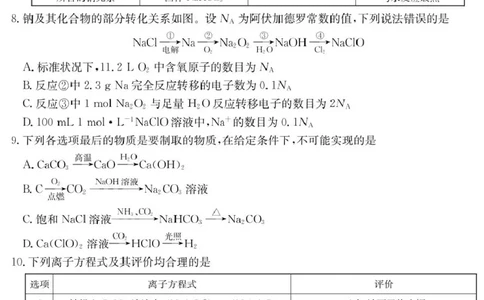 吉林省长春市第二实验中学2025-2026学年高一上学期11月期中考试化学PDF版含解析_2025年12月高一试卷_251213吉林省长春市第二实验中学2025-2026学年高一上学期11月期中考试（全）