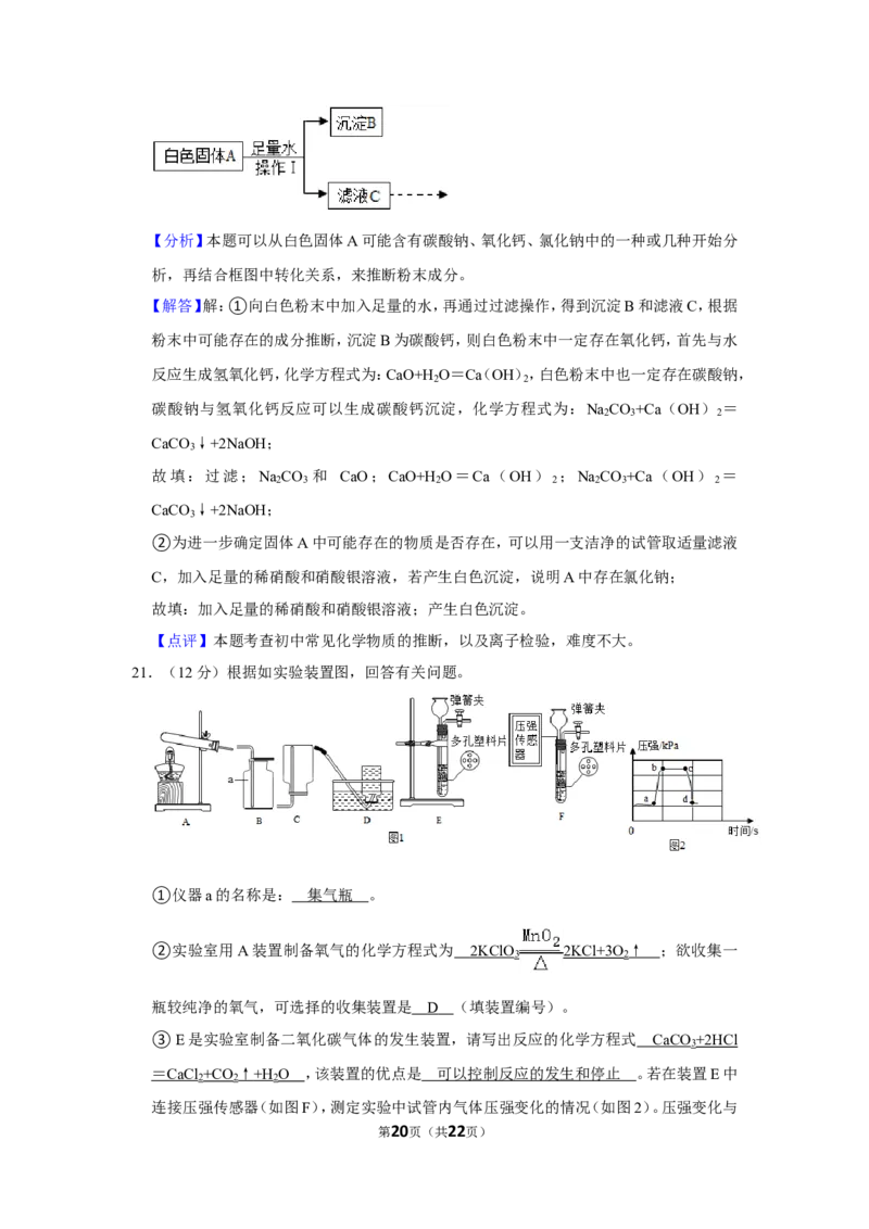 2021年上海市金山区中考化学二模试卷_0122026上海中考一模二模真题试卷_2025-2012年_5.上海中考化学一模二模（12-24）_二模_2021年上海市中考化学二模试卷（15份）