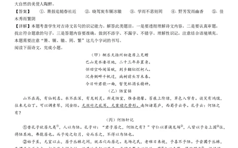 2023年上海市杨浦区中考一模语文试卷（解析版）_0122026上海中考一模二模真题试卷_2025-2012年_1.上海中考语文一模二模（14-24）_一模_2023年上海市中考语文一模试卷（16份）