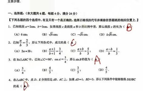 2025黄浦区初三一模数学参考答案_0122026上海中考一模二模真题试卷_2025-2012年_6.2025年上海一模_分科目整理（试卷及答案）英语听力音频在这里_数学_答案