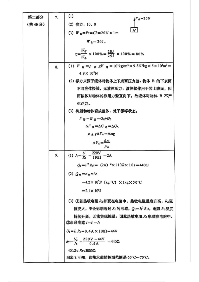 2026徐汇区一模物理试卷及答案_0122026上海中考一模二模真题试卷_2026年上海一模_上海1500初中高中试卷_徐汇区