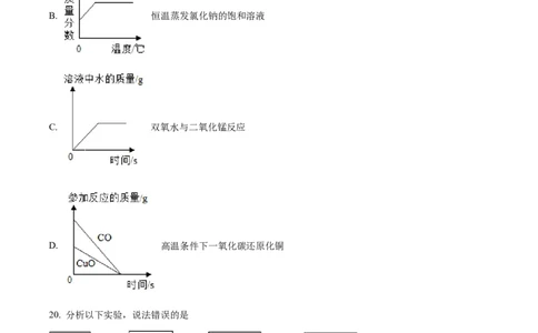 2022年上海市杨浦区中考一模化学试题（原卷版）_0122026上海中考一模二模真题试卷_2025-2012年_5.上海中考化学一模二模（12-24）_一模_2022年上海市中考化学一模试卷（15份）