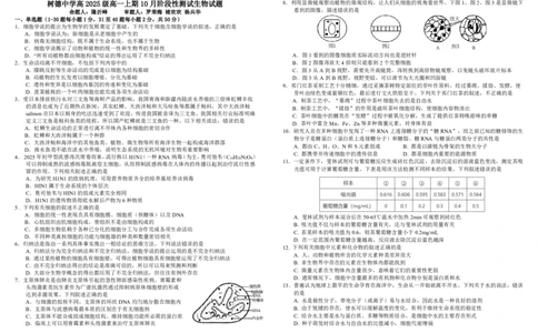 四川省成都市树德中学2025-2026学年高一上学期10月月考试题生物PDF版含答案（可编辑）_2025年10月高一试卷_251017四川省成都市树德中学2025-2026学年高一上学期10月月考试题
