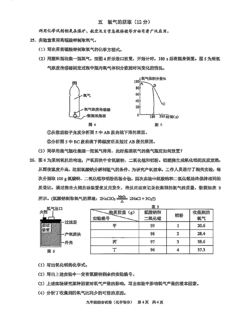 2026届黄浦区中考化学二模答案_0122026上海中考一模二模真题试卷_2026上海二模更新中1_黄浦