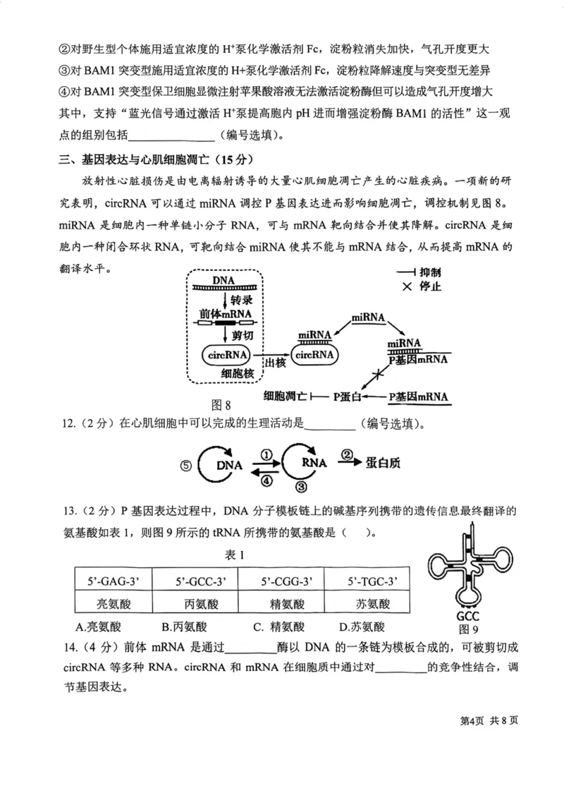 上海市某校2023-2024学年高二上学期摸底考试生物试题_0122026上海中考一模二模真题试卷_2026年上海一模_上海1500初中高中试卷_高中_高二_上学期_1：月考