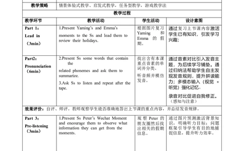 Unit1课时2SectionAPronunciation-2f（教学设计）_最新人教版英语八年级上册_新版_初中英语8上新更新第一套可选择_01.U1-U3.英语8上-教案+PPT课件+导学案+分层作业第1套_Unit1