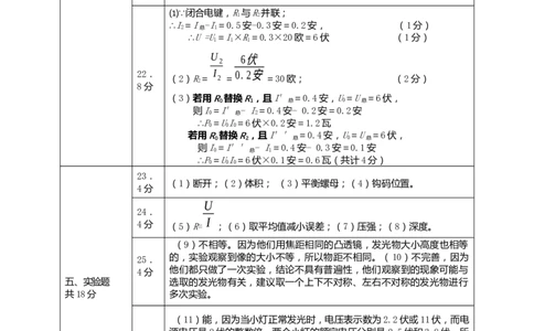 上海市嘉定区2019届九年级4月质量调研(二模）质量调研物理答案（word版）_0122026上海中考一模二模真题试卷_2025-2012年_4.上海中考物理一模二模（14-24）_二模_2019中考物理二模答案