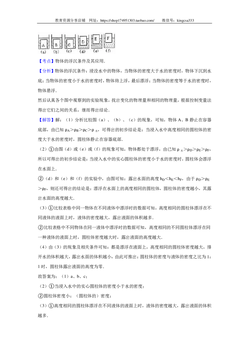 上海市奉贤区2016届九年级4月质量调研（二模）物理试题及答案（PDF解析版）_0122026上海中考一模二模真题试卷_2025-2012年_4.上海中考物理一模二模（14-24）_二模_赠PDF版
