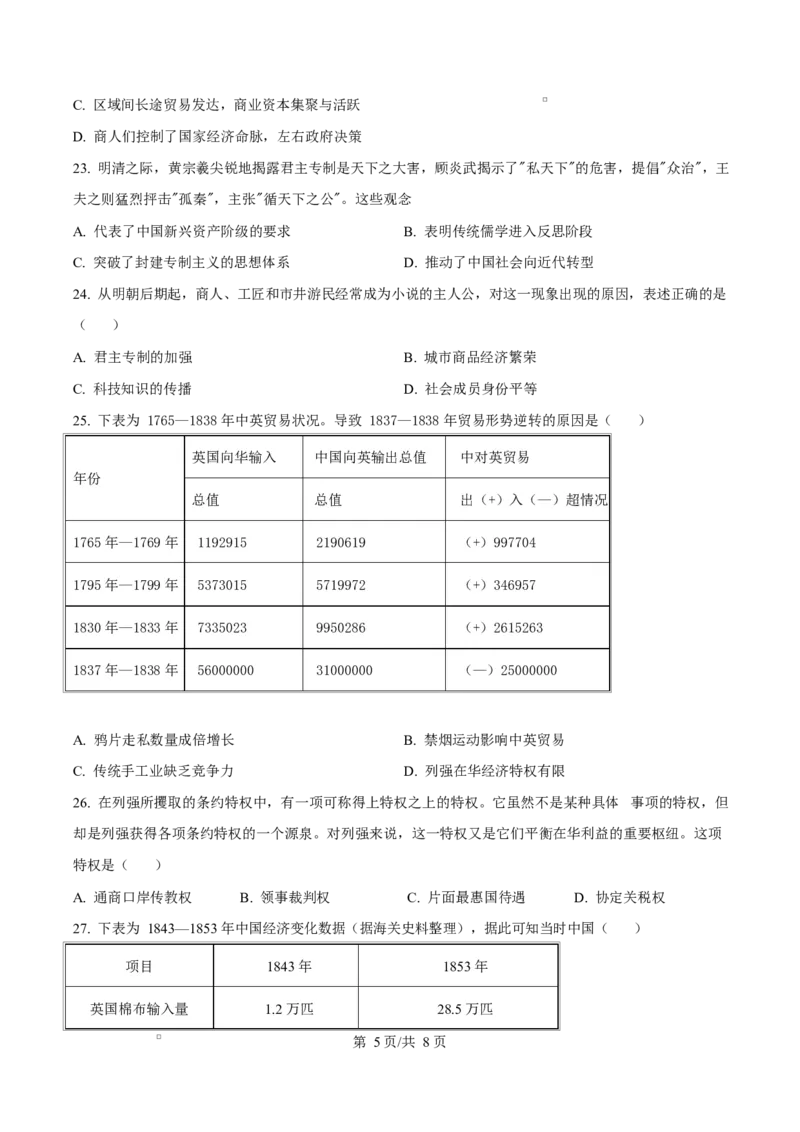 四川省成都外国语学校2025-2026学年高一上学期12月月考历史试题（原卷版）_2026年01月高一试卷_260112四川省成都外国语学校2025-2026学年高一上学期12月月考（全）