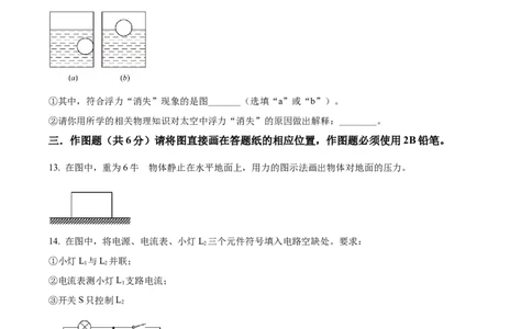 2022年上海市奉贤区中考一模（九年级上学期期末）物理试题带详解_0122026上海中考一模二模真题试卷_2025-2012年_4.上海中考物理一模二模（14-24）_一模