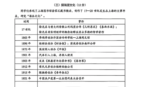 2026上海静安初三一模历史试卷（原卷）_0122026上海中考一模二模真题试卷_2026年上海一模_上海1500初中高中试卷_静安区