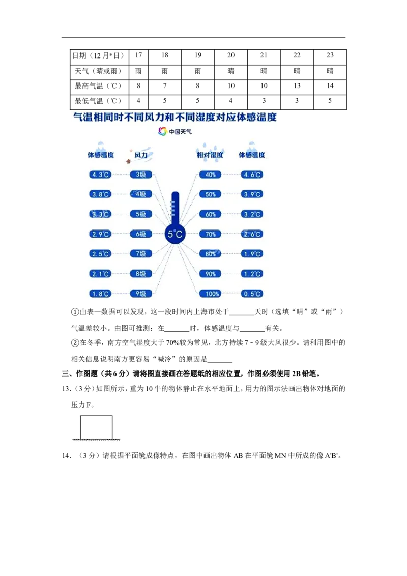 2020-2021学年上海市嘉定区九年级（上）期末物理试卷（一模）_0122026上海中考一模二模真题试卷_2025-2012年_4.上海中考物理一模二模（14-24）_一模_2021年上海市中考物理一模试卷（14份）