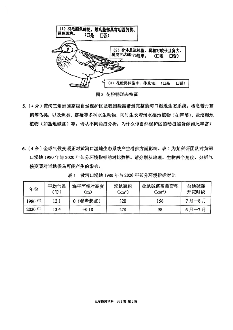 2026届崇明区初三二模综合试卷（跨学科部分）_0122026上海中考一模二模真题试卷_2026上海二模更新中1_崇明