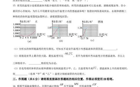2022年上海市嘉定区中考一模（2021-2022学年九年级上学期期末质量调研综合测试）物理试题（原卷版）_0122026上海中考一模二模真题试卷_2025-2012年_4.上海中考物理一模二模（14-24）_一模