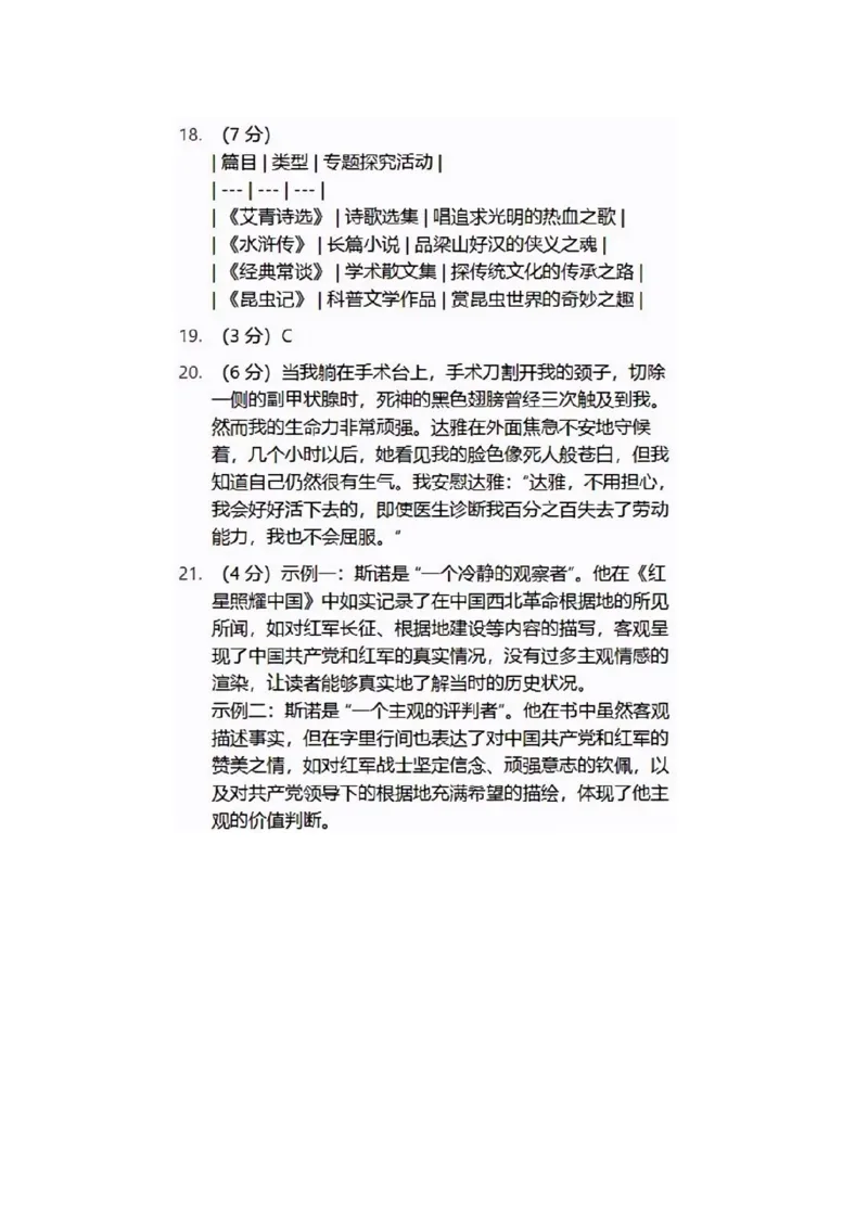 2025闵行区初三一模语文参考答案_0122026上海中考一模二模真题试卷_2025-2012年_6.2025年上海一模_分科目整理（试卷及答案）英语听力音频在这里_语文_答案