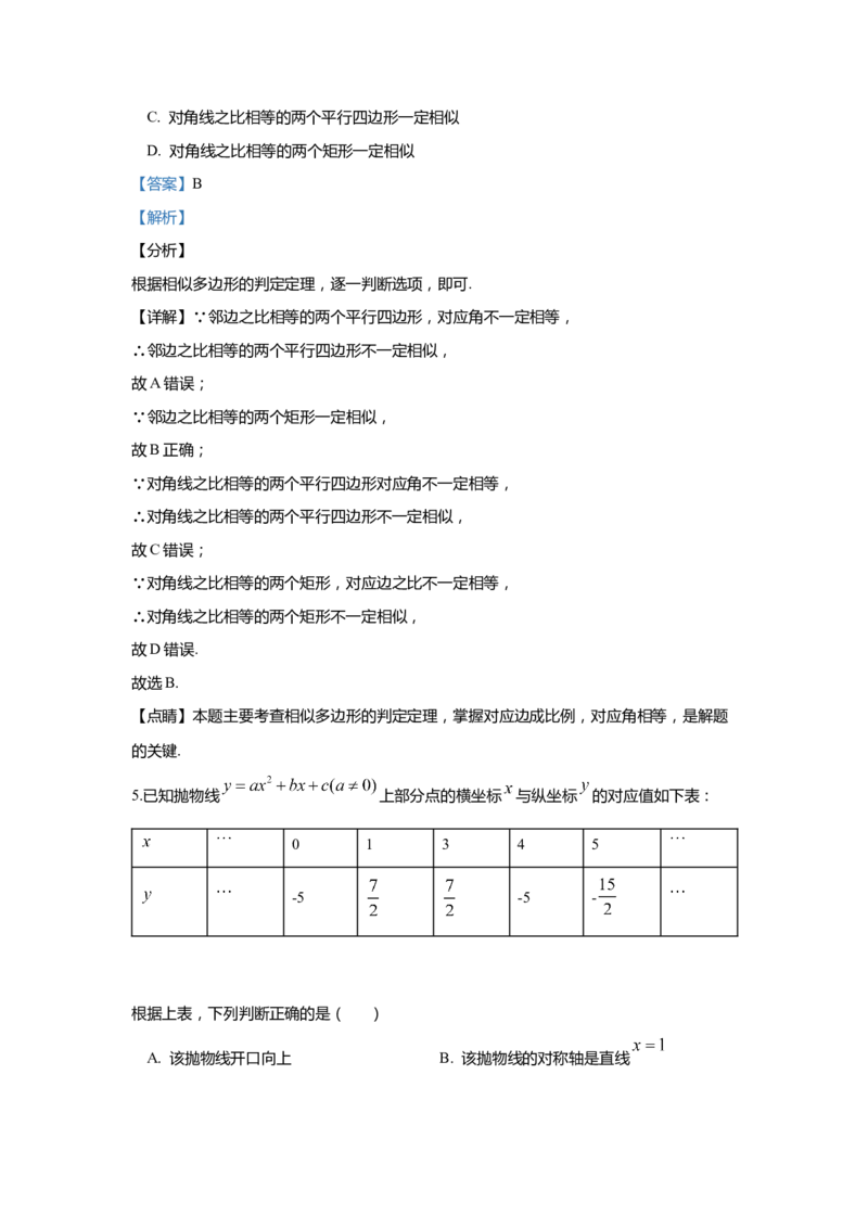 上海市奉贤区2020届九年级上学期期末(一模）质量调研数学试卷（word解析版）_0122026上海中考一模二模真题试卷_2025-2012年_2.上海中考数学一模二模（12-24）_一模