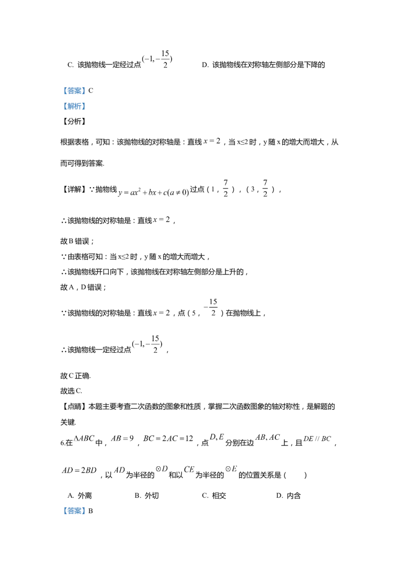上海市奉贤区2020届九年级上学期期末(一模）质量调研数学试卷（word解析版）_0122026上海中考一模二模真题试卷_2025-2012年_2.上海中考数学一模二模（12-24）_一模