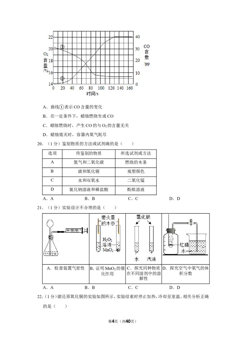 2019年上海市杨浦区中考化学一模试卷（含解析版）_0122026上海中考一模二模真题试卷_2025-2012年_5.上海中考化学一模二模（12-24）_一模_2019年上海市中考化学一模试卷（15份）