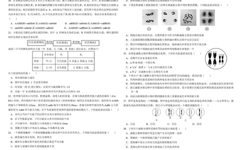 哈尔滨市哈师大附中2025&mdash;2026学年度高一下学期4月月考生物_2026年04月高一试卷_260413黑龙江哈尔滨市哈师大附中2025&mdash;2026学年度高一下学期4月月考（全科）