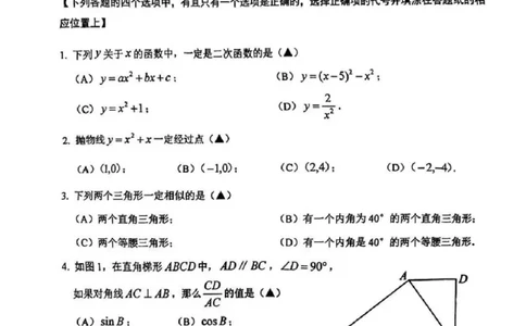 2025嘉定区初三一模数学试卷_0122026上海中考一模二模真题试卷_2025-2012年_6.2025年上海一模_分科目整理（试卷及答案）英语听力音频在这里_数学