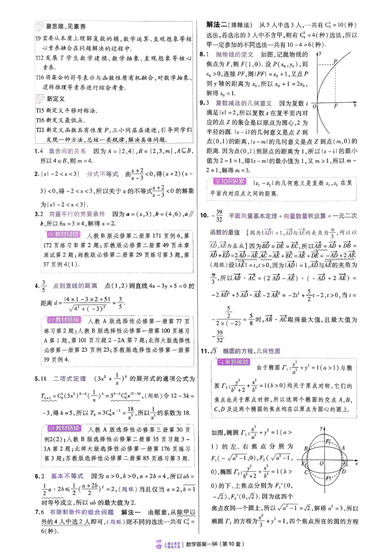 2026数学金考卷特快专递第6期《一模精选卷》答案册_第六期语数英_2026数学金考卷特快专递第6期《一模精选卷》