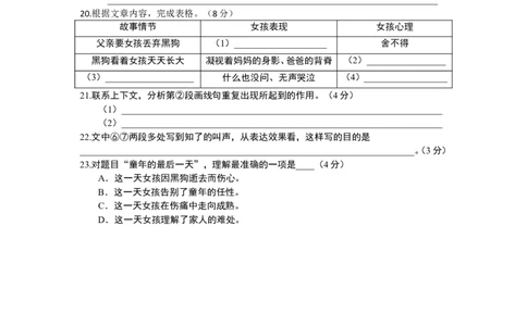 上海市崇明区2018年中考（二模）学科质量检测语文试题及答案（word版）_0122026上海中考一模二模真题试卷_2025-2012年_1.上海中考语文一模二模（14-24）_二模