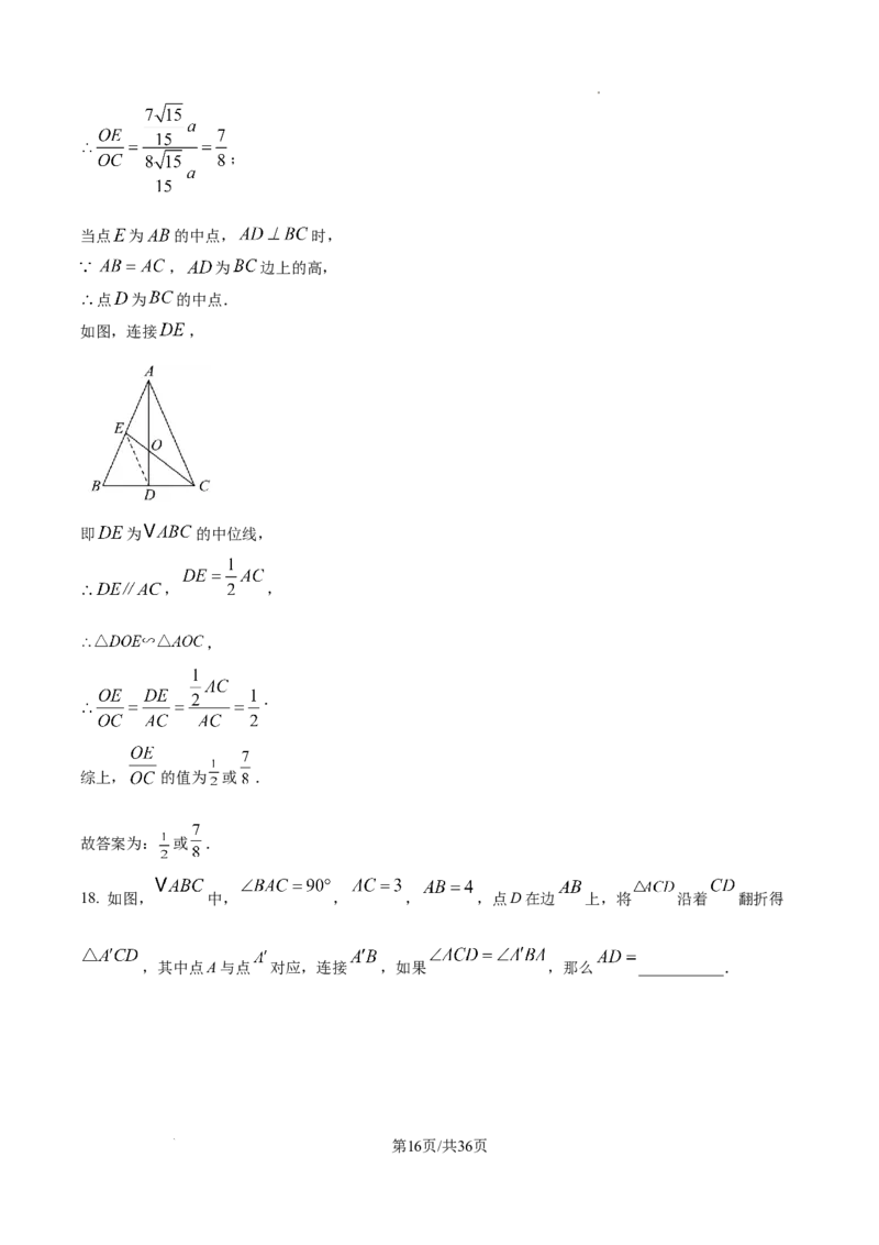 2026上海普陀初三一模数学试题（解析版）_0122026上海中考一模二模真题试卷_2026年上海一模_上海1500初中高中试卷_普陀区