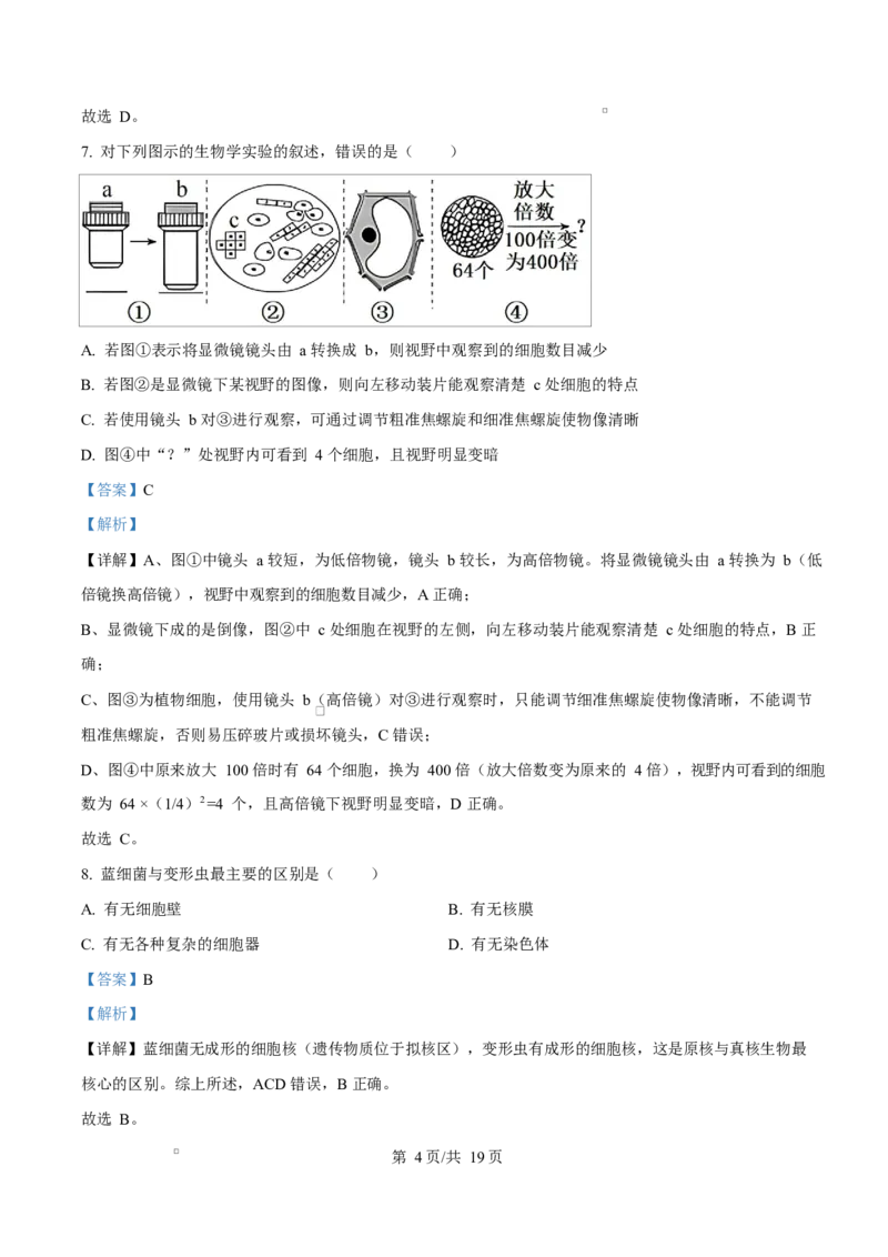 四川省内江市第一中学2025-2026学年高一上学期10月月考生物试题Word版含解析_2025年11月高一试卷_251101四川省内江市第一中学2025-2026学年高一上学期第一次月考（全）(1)