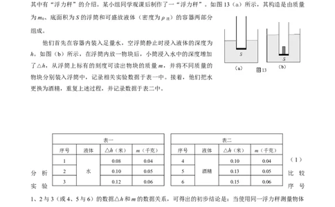 上海市2022年各区物理二模题汇编（6）&mdash;&mdash;图片情景题（含探究题）原卷版_0122026上海中考一模二模真题试卷_2025-2012年_4.上海中考物理一模二模（14-24）_二模