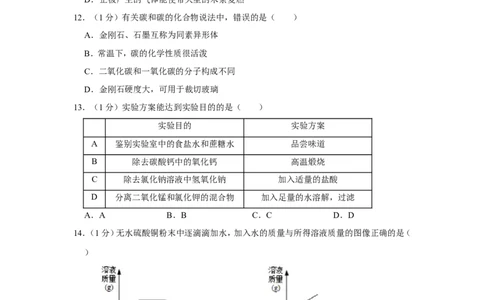2021年上海市崇明区中考化学二模试卷_0122026上海中考一模二模真题试卷_2025-2012年_5.上海中考化学一模二模（12-24）_二模_2021年上海市中考化学二模试卷（15份）