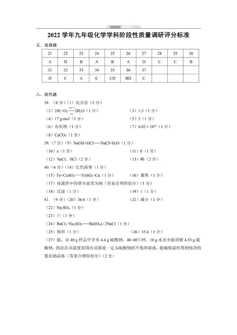 2023年上海长宁区中考二模化学试题_0122026上海中考一模二模真题试卷_2025-2012年_5.上海中考化学一模二模（12-24）_二模_2023年上海市中考化学二模试卷（15份）