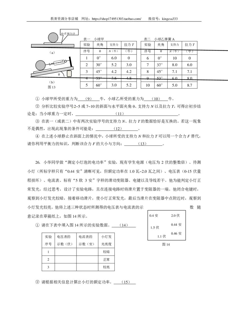 上海市静安、青浦区2015届九年级4月质量调研（二模）物理试题及答案（PDF版）_0122026上海中考一模二模真题试卷_2025-2012年_4.上海中考物理一模二模（14-24）_二模_赠PDF版