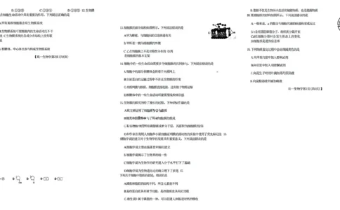 吉黑十校联考2024~2025学年度第一学期期中考试生物（含答案）_纯图版_2024年11月试卷_1116吉林省长春市吉黑两省十校联合体2024-2025学年高一上学期11月期中考试