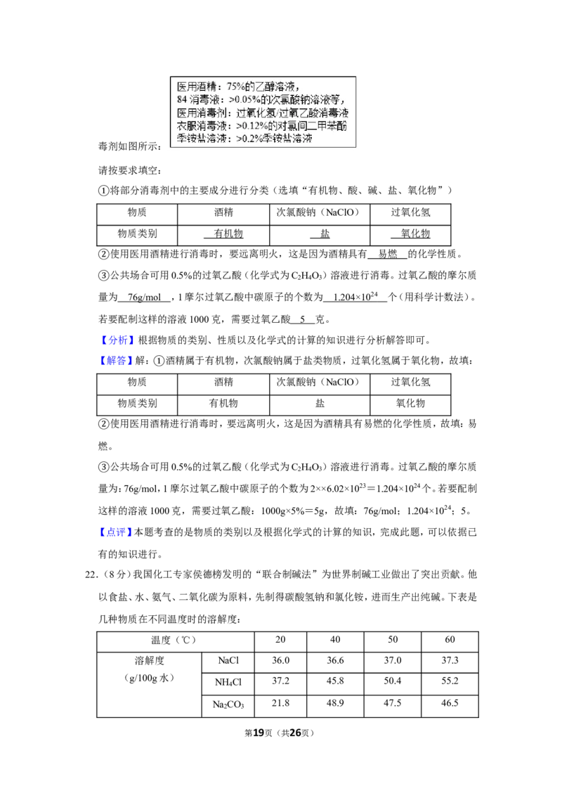 2020年上海市嘉定区中考化学二模试卷_0122026上海中考一模二模真题试卷_2025-2012年_5.上海中考化学一模二模（12-24）_二模_2020年上海市中考化学二模试卷（14份）