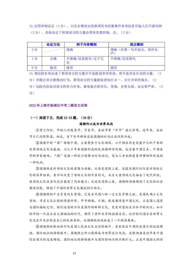 22年上海初三语文二模汇编&mdash;&mdash;议论文（教师版）_0122026上海中考一模二模真题试卷_2025-2012年_1.上海中考语文一模二模（14-24）_二模_2022年上海市中考语文二模试卷（16区）