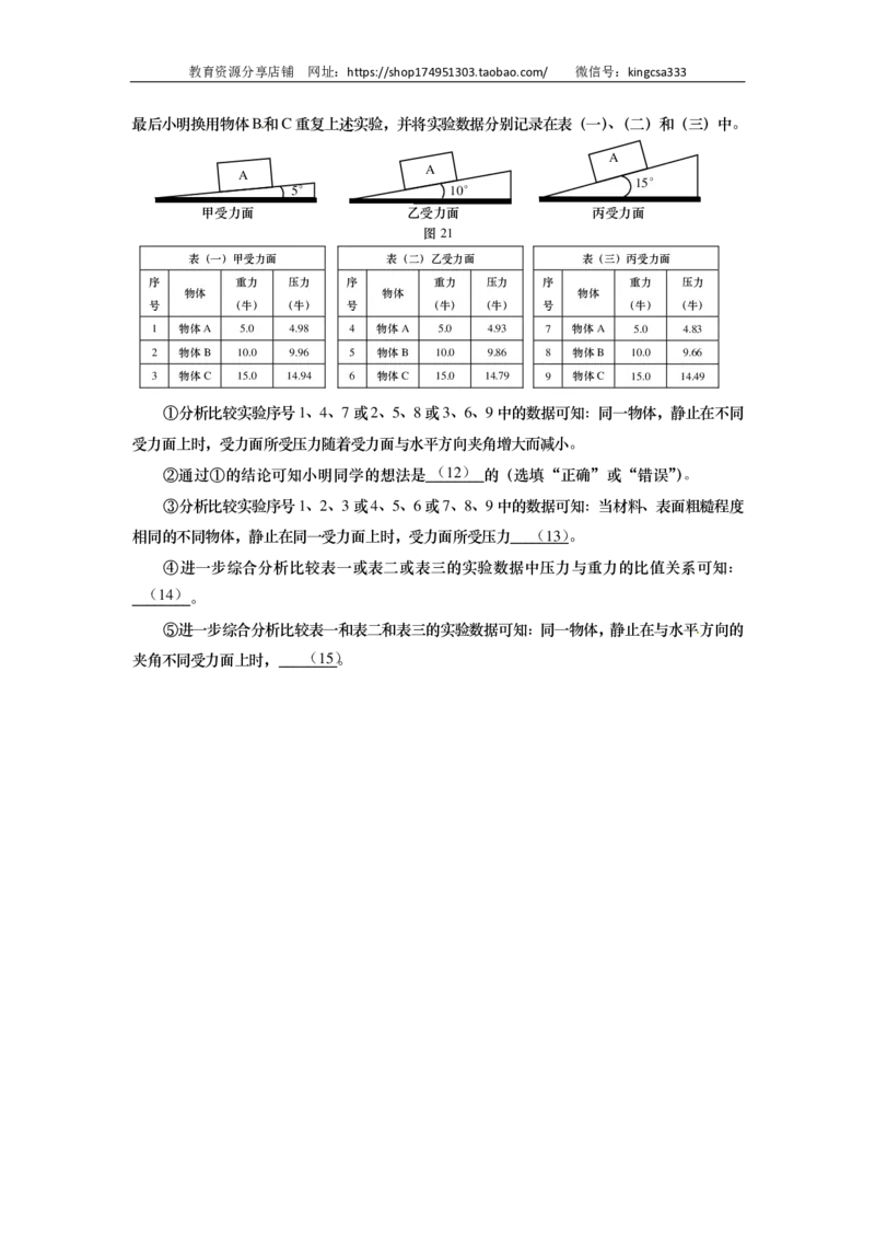 上海市长宁区2015届九年级上学期期末(一模）质量调研物理试题及答案（PDF版）_0122026上海中考一模二模真题试卷_2025-2012年_4.上海中考物理一模二模（14-24）_一模_赠PDF版