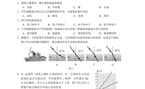 上海市崇明区2015届九年级4月质量调研（二模）物理试题及答案（PDF解析版）_0122026上海中考一模二模真题试卷_2025-2012年_4.上海中考物理一模二模（14-24）_二模_赠PDF版