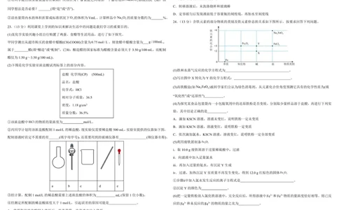 哈师大附中2025级2025-2026学年度第一学期期中考试化学试题_2025年12月高一试卷_251208黑龙江省哈尔滨市师范大学附属中学2025-2026学年高一上学期期中考试（全）