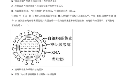 四川省遂宁市蓬溪中学2025-2026学年高一上学期10月月考生物试题（原卷版）_2025年10月高一试卷_251030四川省遂宁市蓬溪中学2025-2026学年高一上学期10月月考