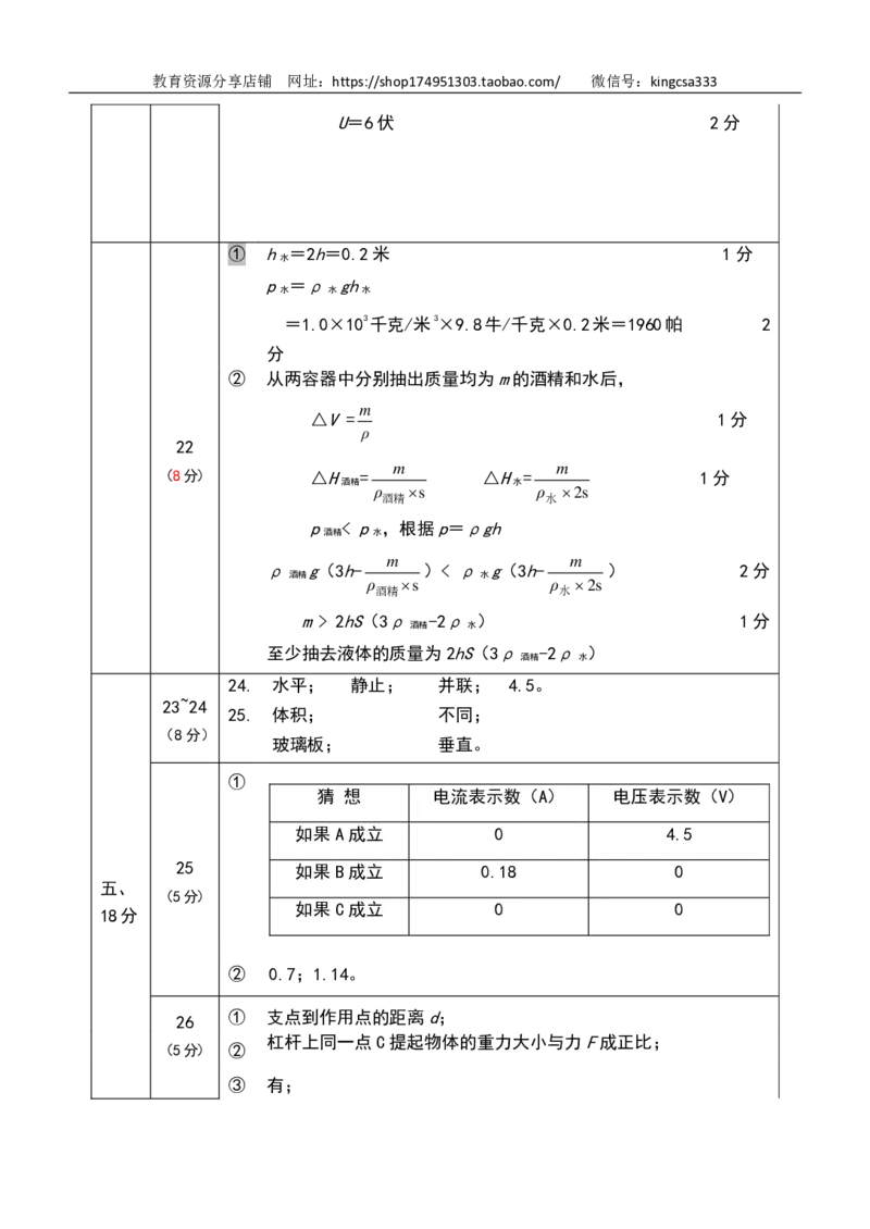 上海市青浦区2017届九年级4月质量调研（二模）物理试题及答案（PDF解析版）_0122026上海中考一模二模真题试卷_2025-2012年_4.上海中考物理一模二模（14-24）_二模_赠PDF版